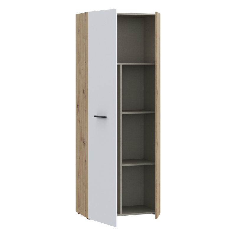 Shilu 2 Door Manufactured Wood Wardrobe, White/Oak