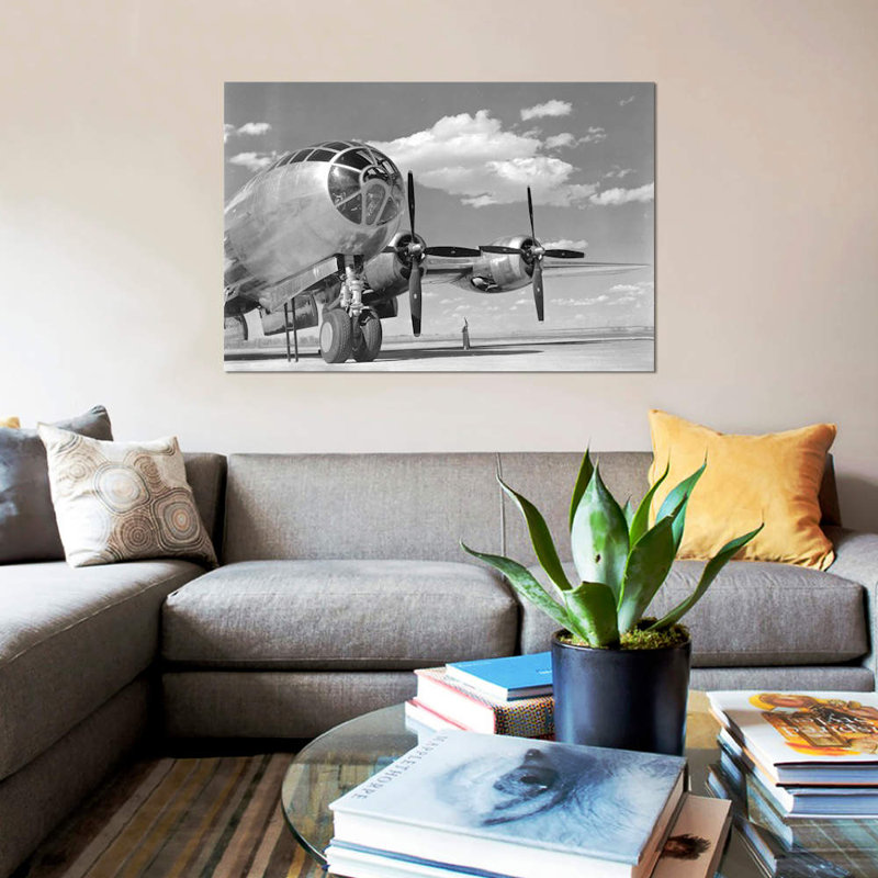 «A US Army Air Force B-29 Superfortress Bomber Air», impression sur toile, H 12 po x l 18 po x P 1,5 po, Toile tendue