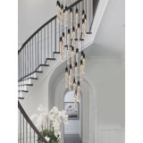 Grand lustre à intensité variable de 12 pi avec 28 lumières Addiley