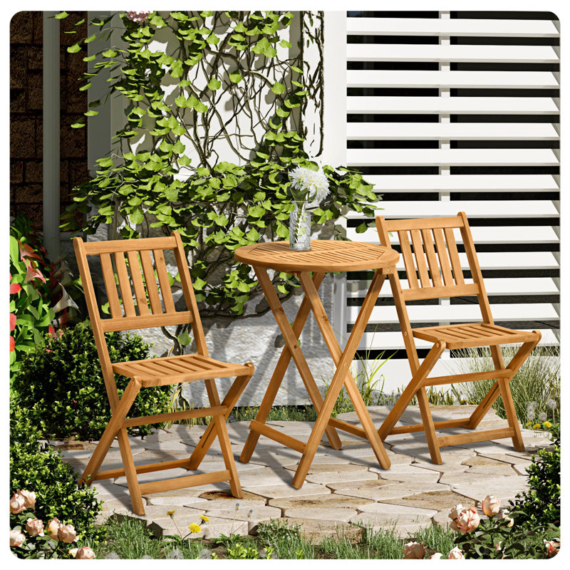 Ensemble bistro 3 pièces en bois d'acacia