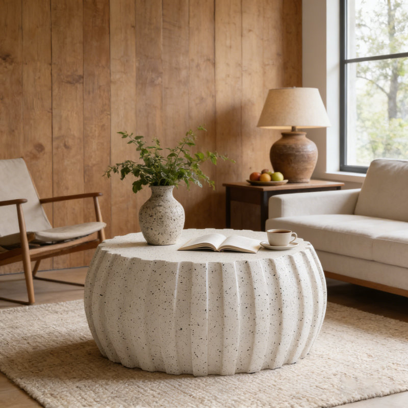 Table basse moderne imperméable 35,43 po, Blanc
