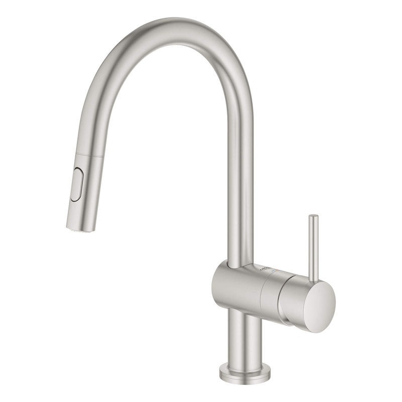 Minta® Pull Out Single Handle Kitchen Faucet, Touch, SuperSteel Infinity 