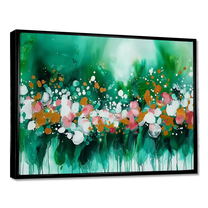 Art mural sur toile, "Mute Floral", H 12 po x l 20 po, Picture Framed, Noir