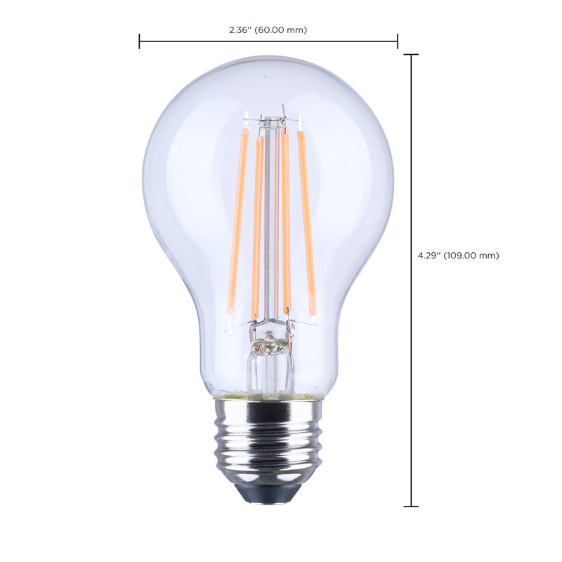 DEL A19 8 watts - filament droit - lumière rose - verre - 120 volts, Rose