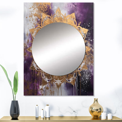 Purple And Gold Mandala II - Boho Mandala Mirror Wall Decor MTMIR63629