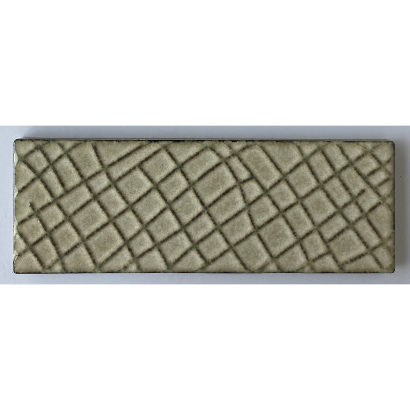 Erin Adams Textura 3" x 9" Ceramic Vintage Subway Tile, Whitewash