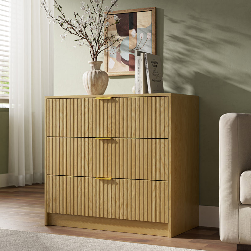 Commode 3 tiroirs l 31,5 po, Brun