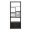 Armoire-bar industrielle avec porte-bouteilles en bois