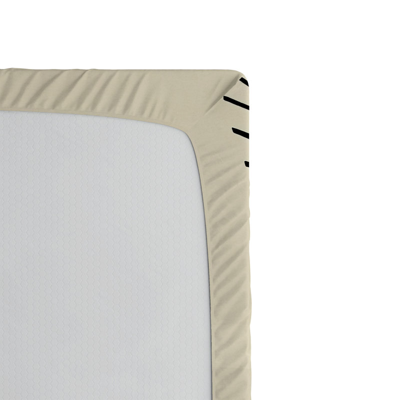 Drap-housse Ambesonne Monstera_ Boho Mid Century Sun Leaf_ Cannelle noir beige, Drap-housse de taille très grand