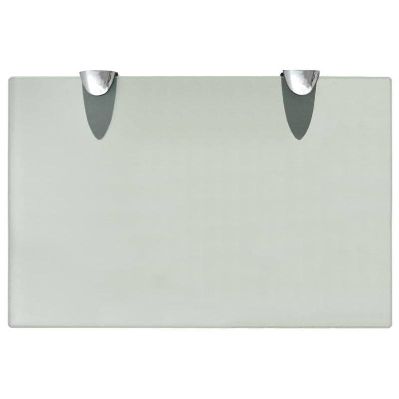 2 Piece Glass Floating Shelf, 0.8cm H x 30cm W x 20cm D, Frosted