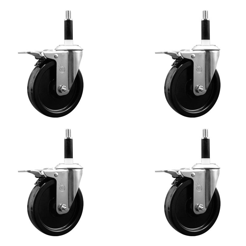 Jeu de roulettes extensibles pivotantes 5 po SS 7 po