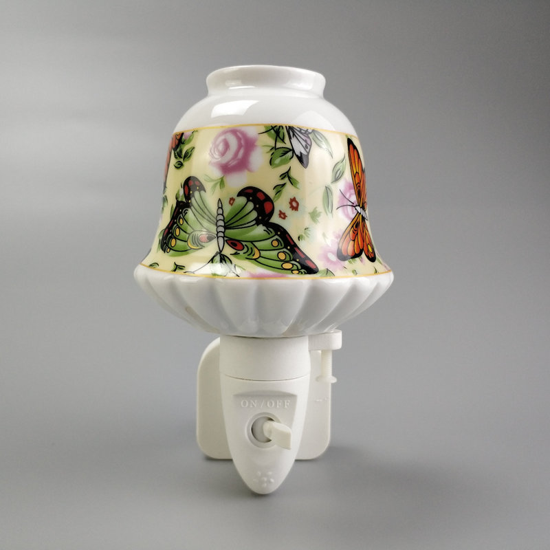 Elegant Floral and Butterfly Night Light, Hand-Finished Design with Front Switch, Perfect for Bedroom, Hallway, or Nursery