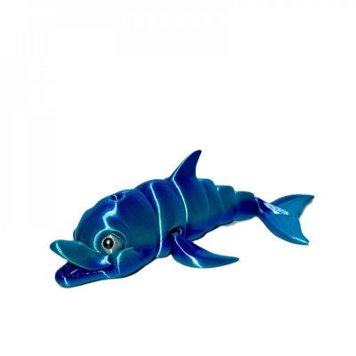 3D Printed Blue Dolphin Figurine