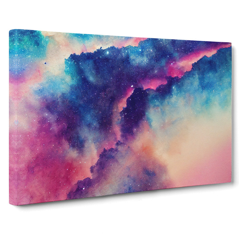 Galaxy Watercolour Vol.4 - Wrapped Canvas, 35cm H x 50cm W x 3cm D