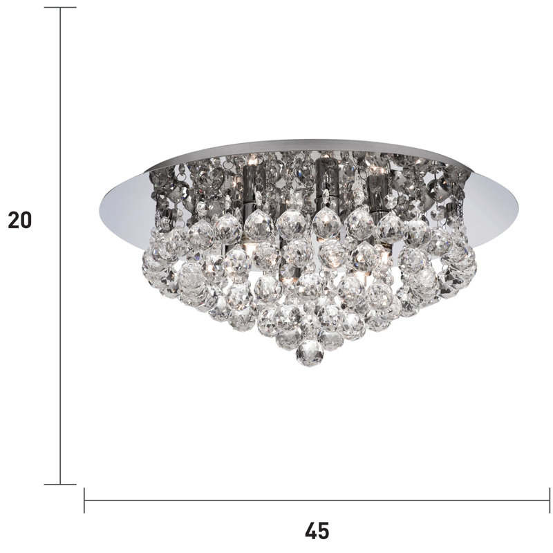 Kessler Glass Flush Mount, Chrome