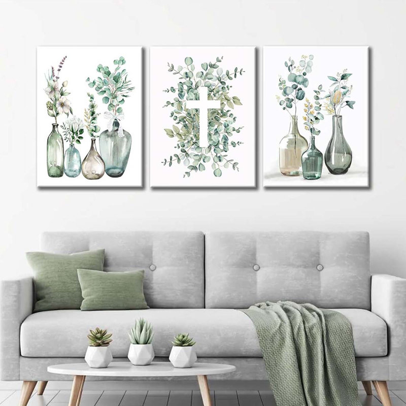 3 Piece Wrapped Canvas Print, 40 cm H x 90 cm W