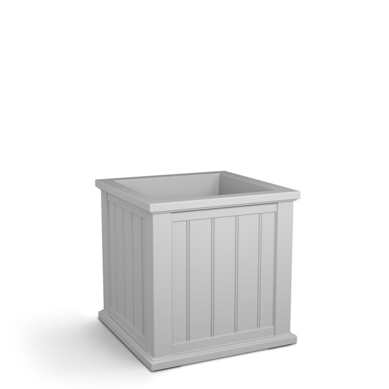 Selevae Resin Planter Box with Water Reservoir, 20" H x 20" W x 20" D, White