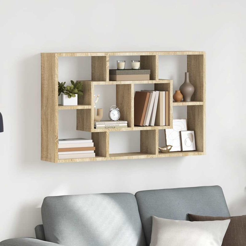 Tablette murale en bois d'ingénierie Sonoma, Brun