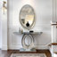 Grande console à miroir en forme d'olive avec miroir