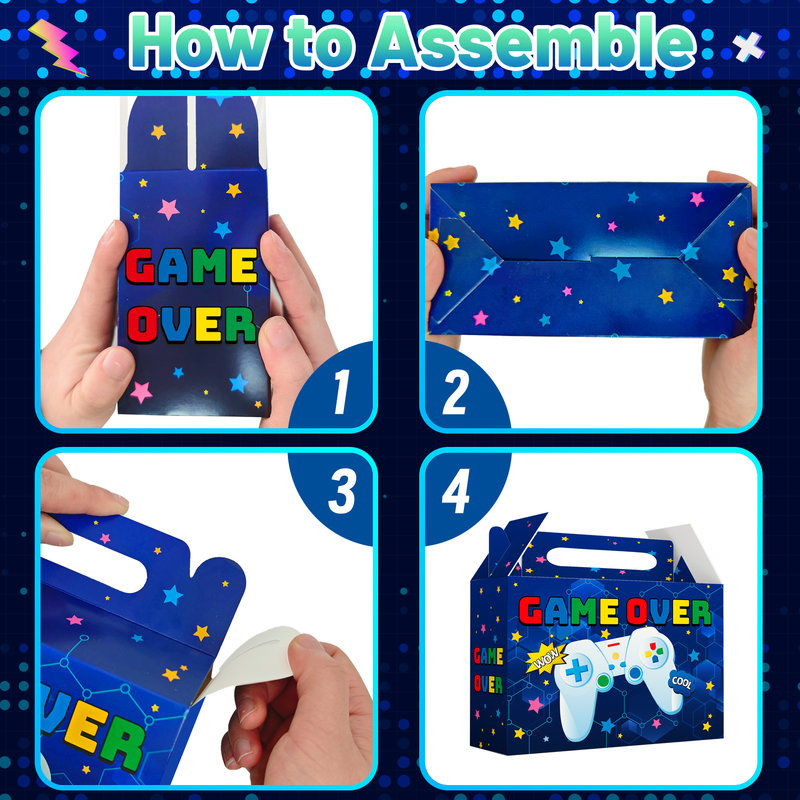Video Game Party Boxes, 24pcs Gaming Treat Boxes