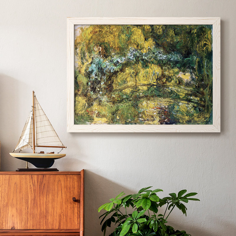 Le pont japonais sur une impression sur toile, Blanc, H 22 po x l 32 po x P 1,5 po