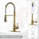 Single Handle Pull Down Kitchen Faucet with Soap Dispenser in Brushed Nickel