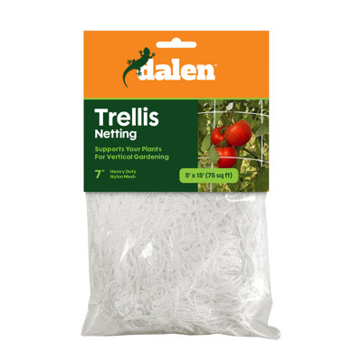 Nylon Trellis Netting for Climbing Vegetables, 5ft x 15ft 7in Mesh, USA Made, by Dalen Products