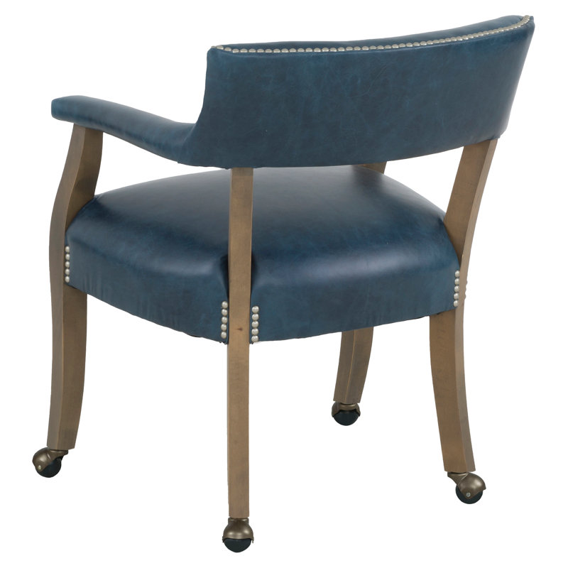 Thayer Leather Occasional Chair, Small Pewter, Mica, 1130 Pottery