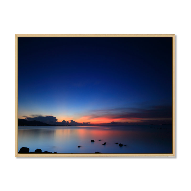 «Panoramic Cloud and Sky At Sunset II», reproduction sur toile, H 24 po x l 36 po x P 1 po, Cadre flottant brun