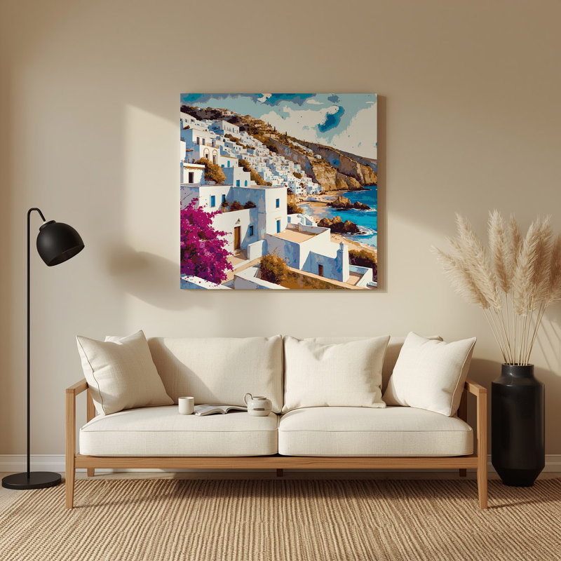 Art mural gris, villes, Ibiza, Espagne, H 144 po x l 144 po x P 0,05 po