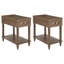 Table de bout de 24 po de hauteur en bois massif rustique avec prise de courant intégrée et port USB-1418503670