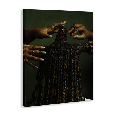  Women Braiding Hair Canvas Wall Art by Oladimeji Odunsi