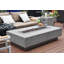 Hampton 56" Outdoor Light Grey Concrete Fire Table 45,000 BTU - Includes Lava Rocks and PVC Cover-2063389567