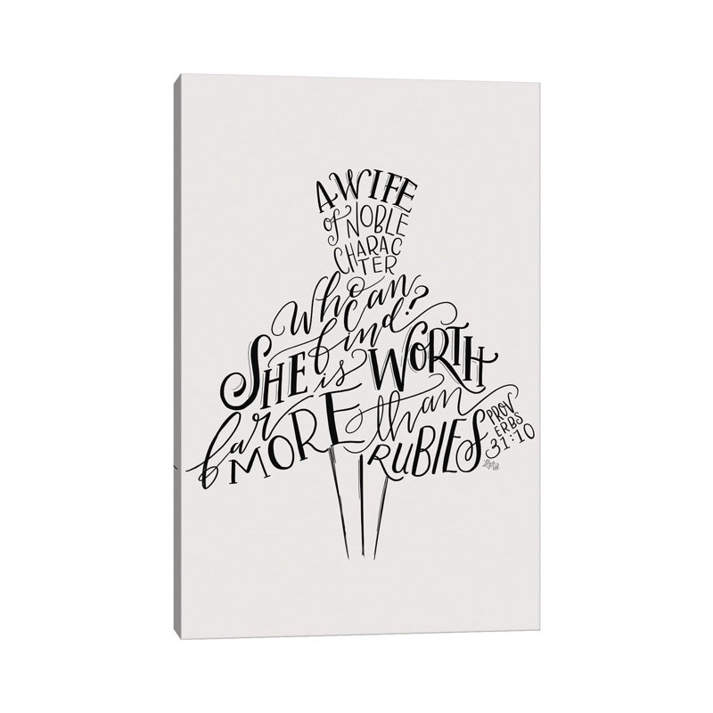 Proverbs 31 Dress III by Lily & Val - Print on Canvas, Wrapped Canvas, 20.32 cm H x 30.48 cm W