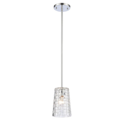 Mini-luminaire suspendu 1 lumière de 5,5 po de largeur Lightweave - nickel poli