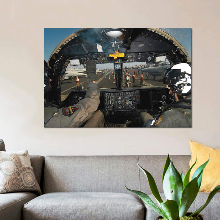 Reproduction de photo sur toile, "une vue de la position de la coordonnateur à bord d’un avion en marine viking us"