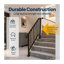 Rampe d'escalier extérieure en acier galvanisé à 4 marches avec extrémités courbées - Balustrades de sécurité pour balustrade, terrasse, marches intérieures, ensemble d'installation complet