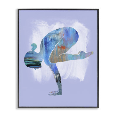 Mindful Yoga Pose Black Framed Giclee Art by Tim Parker