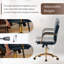 Chaise de travail en cuir Dareece avec accoudoirs rembourrés-72061609