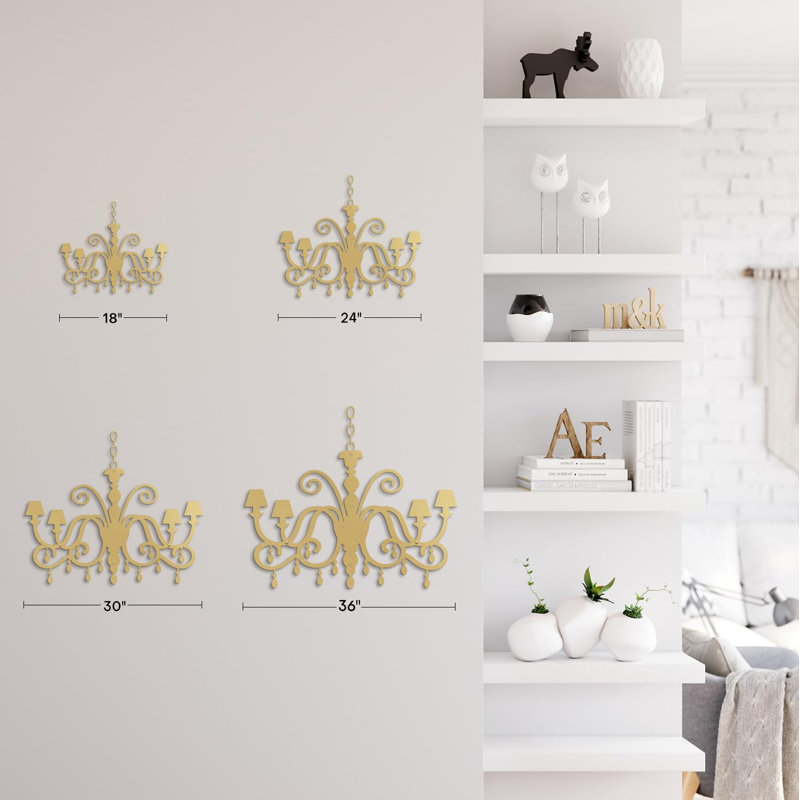 Décoration murale en métal, Or, H 15 po x l 18 po x P 0,05 po