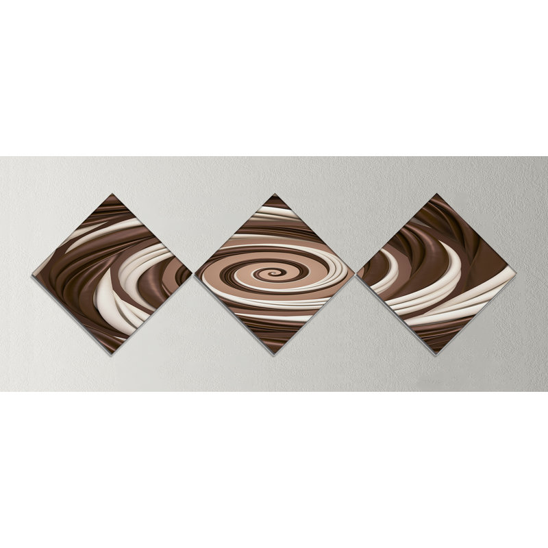 Abstrait, spirale de bonbon, chocolat au lait, impression sur toile, pièces multiples - bonbon