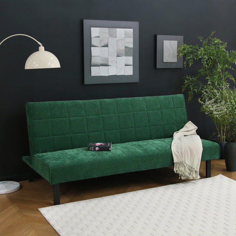 3 Seater Linen Sofa Bed, Green