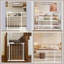 Barrière de sécurité extra large à fermeture automatique pour animaux de compagnie - fixée à la pression, s'adapte aux portes / escaliers de 85,8 po à 90,6 po - blanc-106668218-106668221