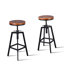 ENSEMBLE DE 2, tabourets de bar industriels, hauteur 25,6-31,5 pouces, hauteur réglable, îlot de cuisine, siège pivotant en bois (noir)