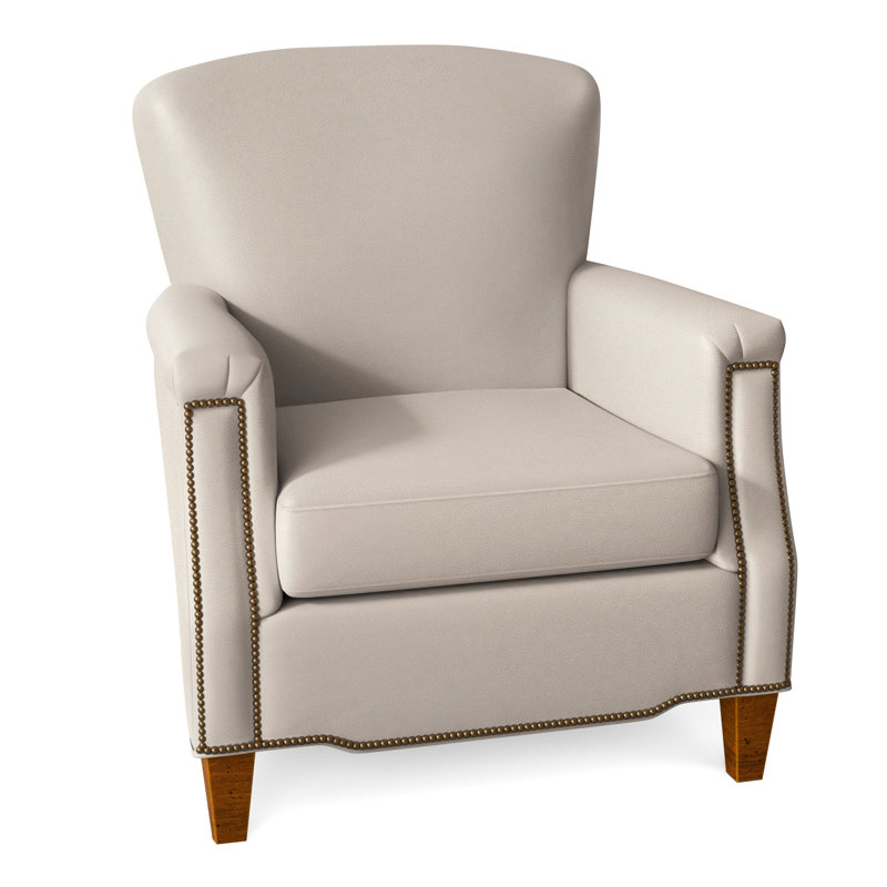 Vincent Armchair, French Natural, New Classiques, Empyrean Mist Genuine Leather