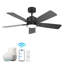 Ventilateur de plafond intelligent à 5 pales avec éclairage intégré, conception intérieure moderne pour le salon, la chambre à coucher et la salle à manger-732454203-732454202