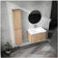 Meuble-lavabo mural avec lavabo et armoire latérale, porte à fermeture en douceur, armoire combinée-1221132723