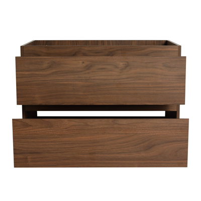 Brown Oak Bathroom Cabinet 30" - Contemporary Style With Scratch- Surface Vanity Plywood Base