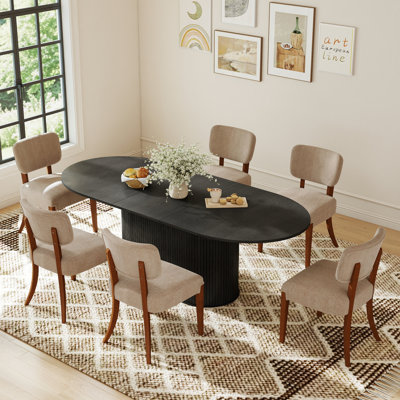 Table de salle à manger extensible avec 4/6 chaises sans accoudoirs pour la cuisine et le salon modernes