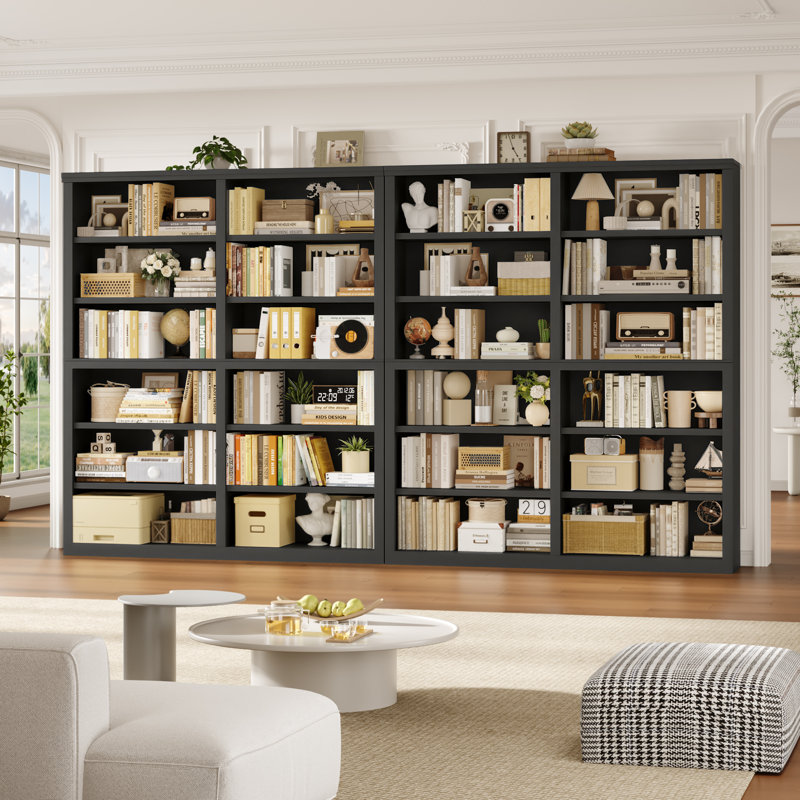 Modern 72.8"H Freestanding 6-Tier Bookcase, 62.9"W 12 Open Compartments Bookshelves  For Your Home Office, Library, Living Room